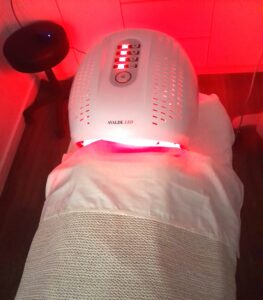 Our LED Facial improves overall skin health, increases collagen & elastin production, reducing fine lines & wrinkles, and treats acne breakouts.